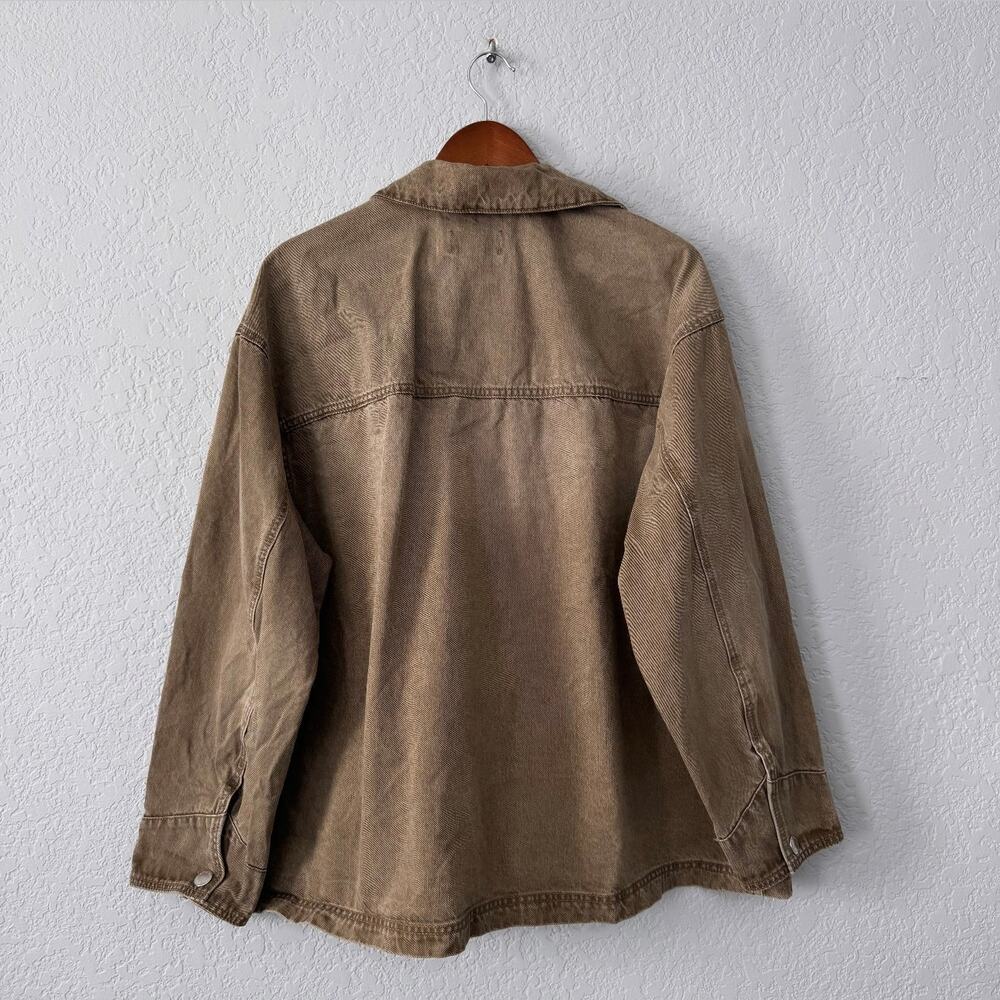 universal thread green washed denim button up jea… - image 2